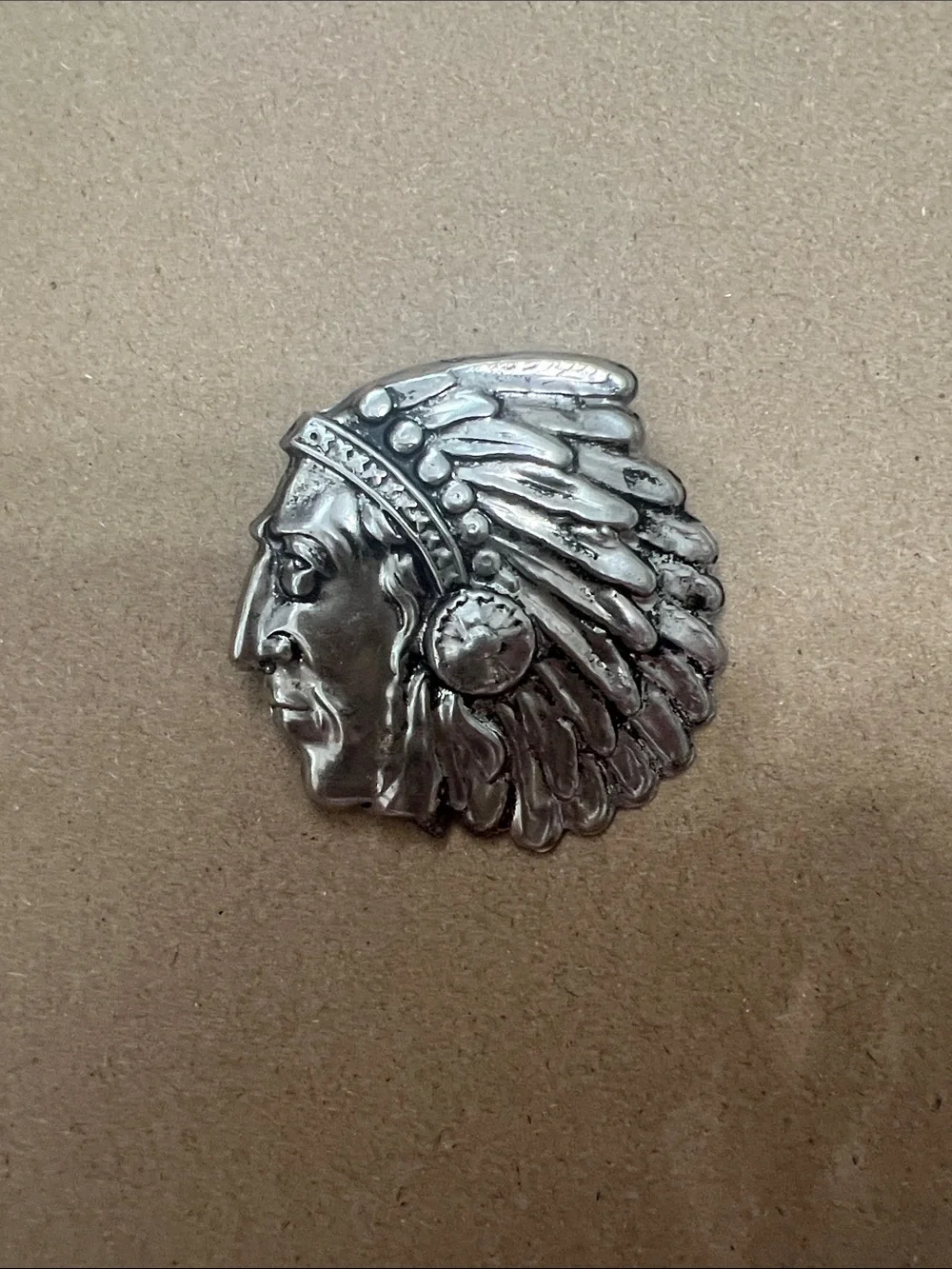 Silver-Tone Native Chief Headdress Brooch - Women's Jewelry
